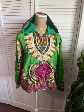 Handmade 100% cotton size small hoodie with pocket India, tapestry yoga